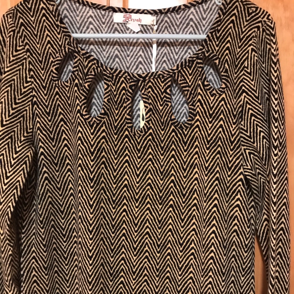 Black and beige dress